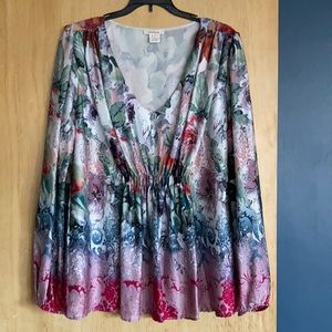 Sundance Silk Floral Peasant Blouse